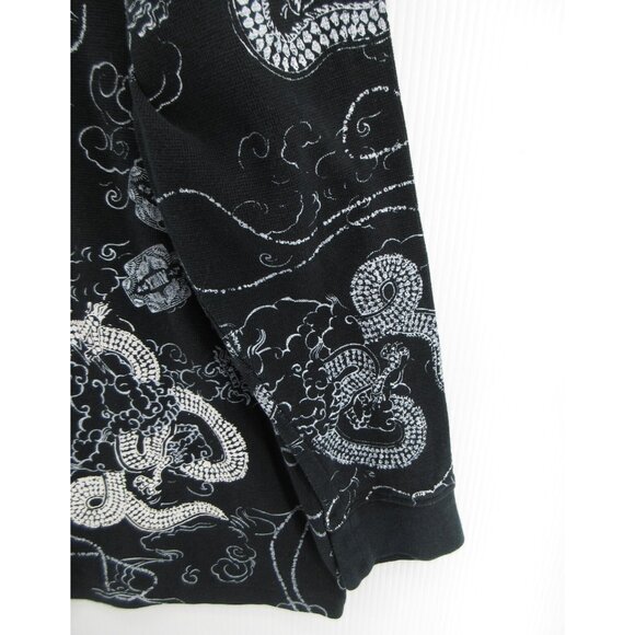 VINTAGE Avirex Sweatshirt XXL Thermal Waffle Dragon AOP Streetwear Y2K - Picture 3 of 10